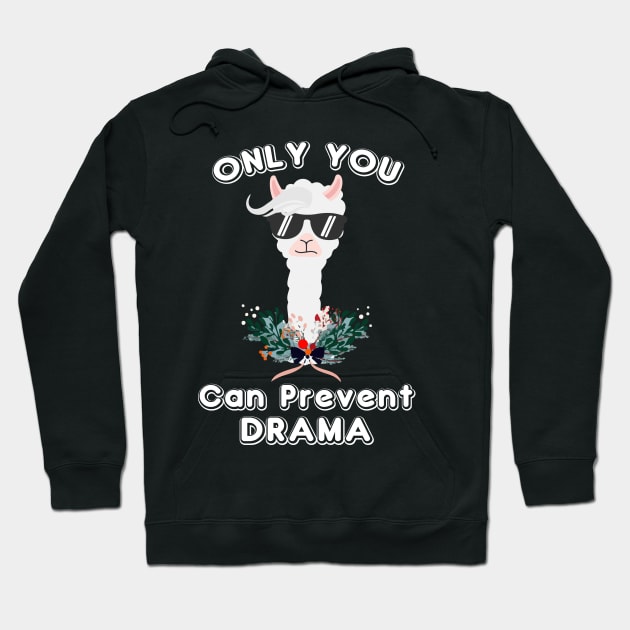 Only You Can Prevent Drama Funny Llama Hoodie by UranusArts